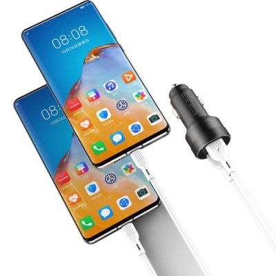 Автомобільний Зарядний Пристрій SkyDolphin SZ05 2USB/18W/QC3.0 (Чорний)