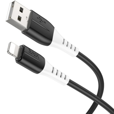 кабель hoco x82 silicone usb - lightning 2.4a/1m (чорний) 