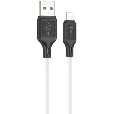 кабель hoco x90 cool silicone usb - lightning 2.4a/1m (білий) 