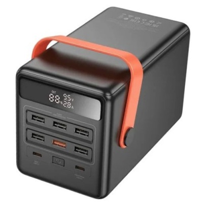 додаткова батарея power bank hoco db03 max centurion pd65w+qc3.0 22.5w 100000 mah (чорний) 