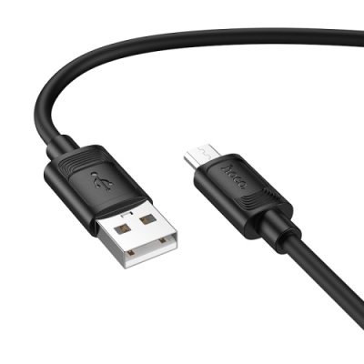 кабель hoco x122 silicone usb - microusb 2.4a/1m (чорний) 