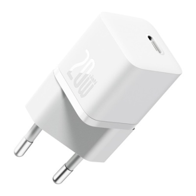 мережевий зарядний пристрій baseus gan5 (ccgn050102) 1type-c/20w/pd (білий) 