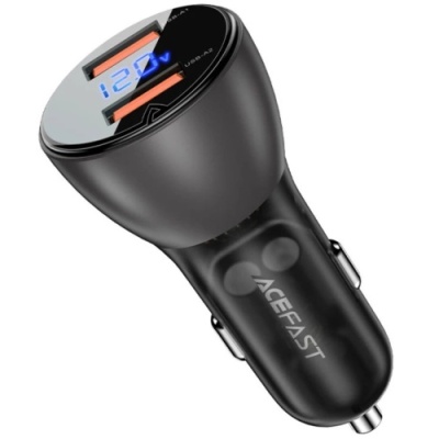 Автомобільний Зарядний Пристрій Acefast B7 QC 3.0 (2 USB/2,4A/45W) (чорний)