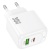 мережевий зарядний пристрій hoco cs55a 1usb/18w/qc3.0 + 1type-c/30w/pd (білий) 