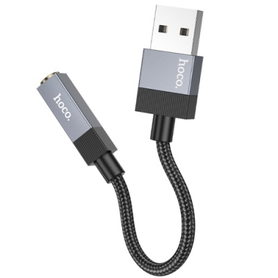 перехідник hoco upa32d usb - jack 3.5 (чорний) 