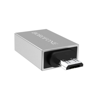 перехідник borofone bv2 otg usb 3.0 - microusb (сталевий) 