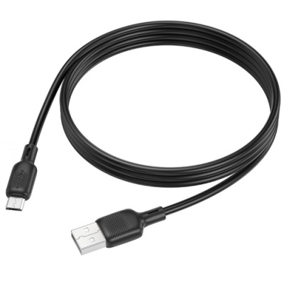 кабель borofone bx113 silicone usb - microusb 2.4a/1m (чорний) 