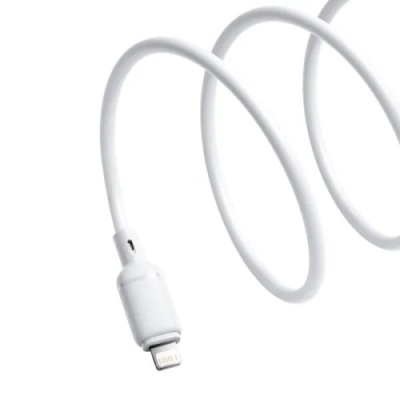 кабель baseus silky series fast charging usb - lightning 2.4a/2m (p10377702213-01) (white) 