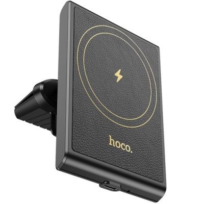 Автотримач Hoco HW19 з безпровідним зарядним пристроєм (Чорний)