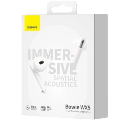 бездротові навушники (tws) baseus bowie wx5 (білий) 