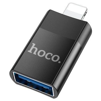 перехідник hoco ua17 ip male to usb female usb2.0 adapter (чорний) 