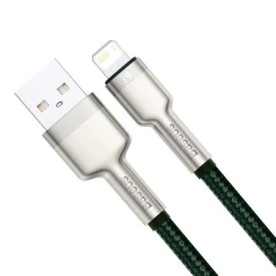 кабель baseus cafule metal usb - lightning 2.4a/1m (caljk-a06) (green) 