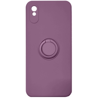 Купить силіконовий чохол soft silicone casevsmagnet ring для xiaomi redmi 9a - cherry purple онлайн