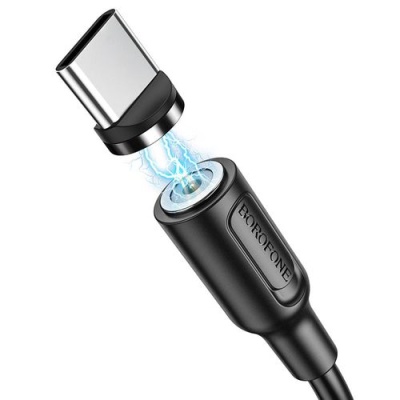 кабель borofone bx41 amiable magnetic usb - type-c 3a/1m (чорний) 