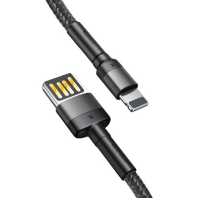 кабель baseus cafule se usb - lightning 2.4a/1m (calklf-gg1) (black-grey) 