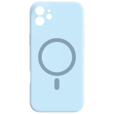 Купить чохол silicone case full camera with magsafe для apple iphone 12 (blue) онлайн