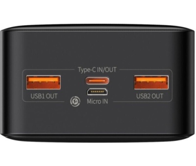 додаткова батарея power bank baseus bipow digital display 20w 30000mah black (ppbd050401) 