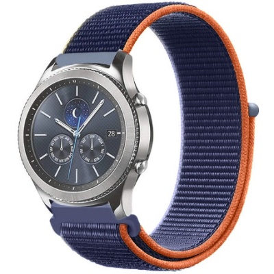 ремінець універсальний nylon strips для samsung/amazfit/huawei (20mm) (синьо-помаранчевий) 