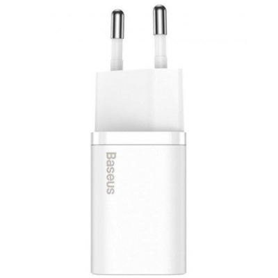 мережевий зарядний пристрій baseus super si (tzccsup-l02) 1type-c/25w/pd + (type-c - type-c) 1m (білий) 