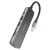 usb hub hoco hb24 easy display type-c multi-f adapter (hdmi+usb3.0+usb2.0+sd+tf+pd) metal gray 