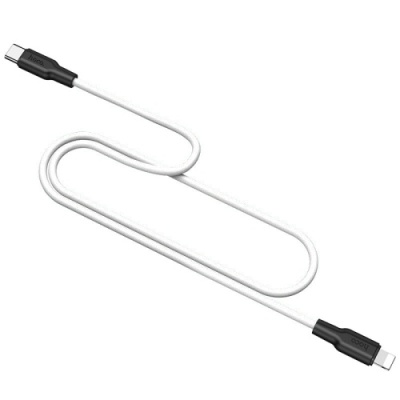 кабель hoco x21 plus silicone (pd) type-c - lightning 20w/3.0a/1m (чорно-білий) 