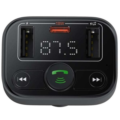 FM Модулятор Baseus (C10762300113-00) S-09 Lite Series Car FM Transmitter Cluster 35W (Чорний)