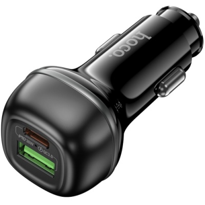 Автомобільний Зарядний Пристрій Hoco Z58A 1USB/1USB-C QC/PD48W (Чорний)