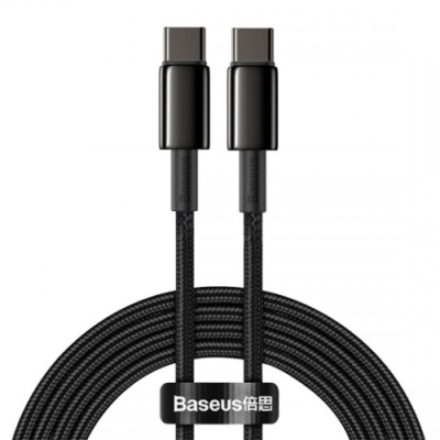 кабель baseus tungsten gold type-c - type-c 100w/2m (catwj-a01) (black) 