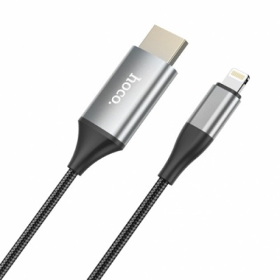 кабель hdmi hoco ua15 lightning - hdmi 2m (сірий) 