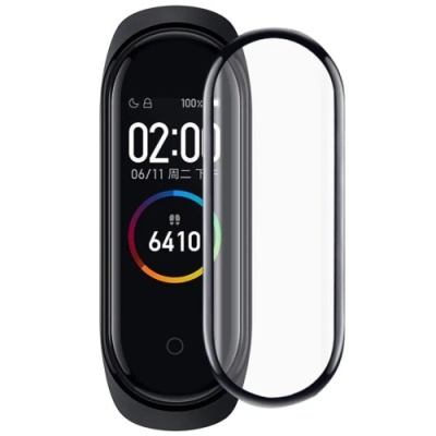 захисне скло glass фітнес-браслета для xiaomi mi band 4/mi band 5 (чорний) 