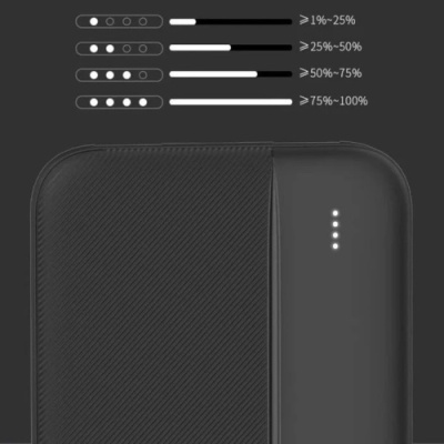 додаткова батарея power bank earldom et-pb54 10000mah 2usb/micro usb/type-c (чорний) 
