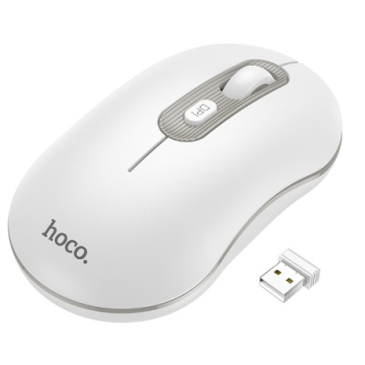 мишка бездротова hoco gm21 (біло-сірий) 