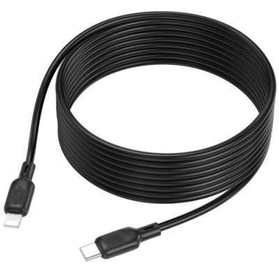 кабель borofone bx113 silicone type-c - lightning pd27w/3m (чорний) 