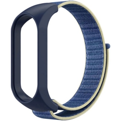 ремінець для xiaomi mi band 3/4/5/6 nylon (темно-синій-жовтий) 