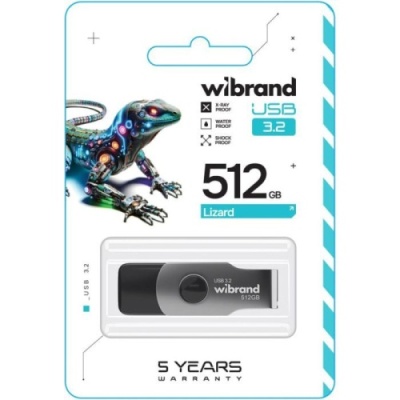 usb флеш-накопичувач wibrand 512gb 3.2 lizard gen1 (чорний) 