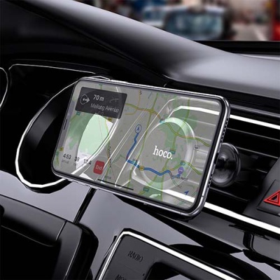 Автотримач Hoco CA69 Sagesse aluminum alloy long (Чорний)