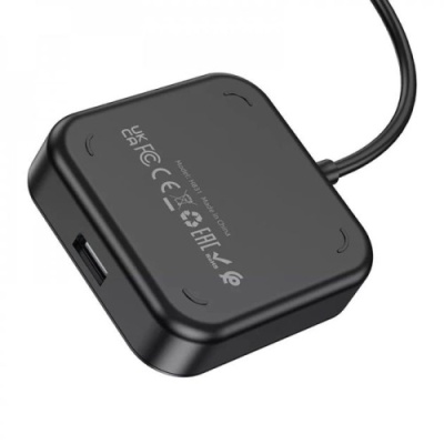 usb hub hoco hb31 easy 4-in-1 converter (usb to usb2.0*4) 1,2m. black 