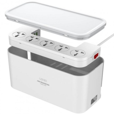 мережевий подовжувач ldnio sc5309 5 ports / 3usb / 2m / storage box (бiлий) 