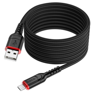 кабель hoco x59 victory usb - microusb 2.4a/2m (чорний) 