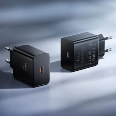 мережевий зарядний пристрій hoco n77 pd+(1type-c/45w) (чорний) 
