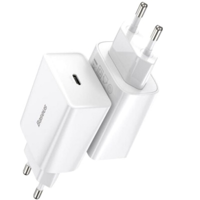 мережевий зарядний пристрій baseus speed mini (ccfs-sn02) 1type-c/20w/pd (білий) 