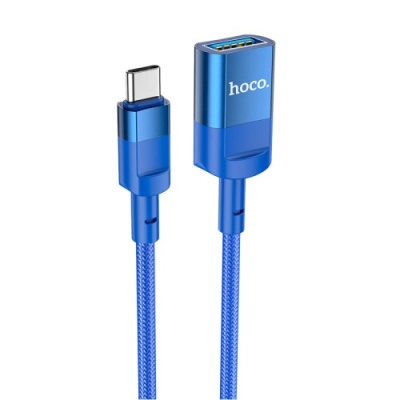 подовжувач usb hoco u107 type-c male to usb female usb3.0 (синій) 