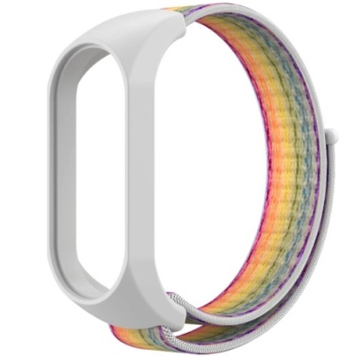 ремінець для xiaomi mi band 3/4/5/6 nylon (веселка лайт) 