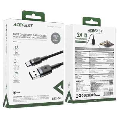 кабель acefast c22-04 usb - type-c (1.2м) (чорний) 