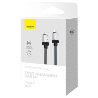 кабель baseus coolplay series (pd) type-c - lightning 20w/5a/1m (cakw000001) (black) 