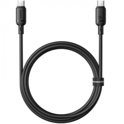 кабель baseus silky series fast charging type-c - type-c 100w/2m (p10377704113-01) (black) 