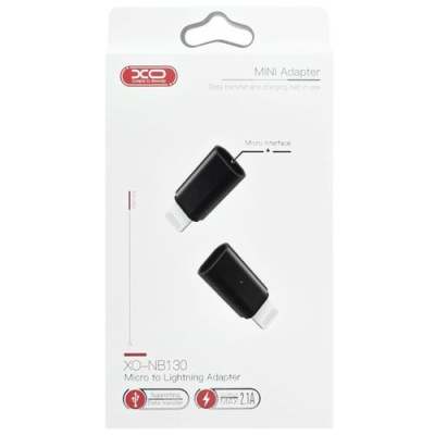 перехідник xo nb130 microusb - lightning (чорний) 