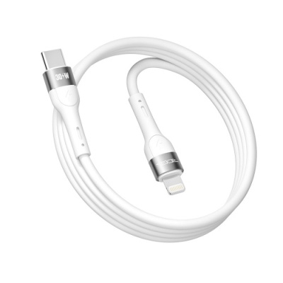 кабель ridea rc-xs51 x-silicone type-c - lightning 30w 1.2m (бiлий) 