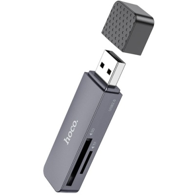 картрідер hoco hb45 spirit 2-in-1 usb2.0 (сірий) 