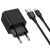 мережевий зарядний пристрій hoco cs81a 1usb/18w/qc3.0 + (usb - type-c) (чорний) 